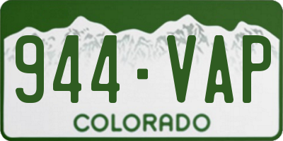 CO license plate 944VAP