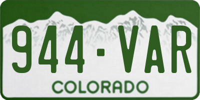 CO license plate 944VAR