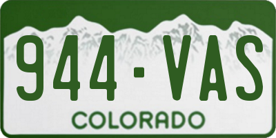 CO license plate 944VAS