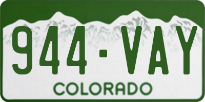CO license plate 944VAY