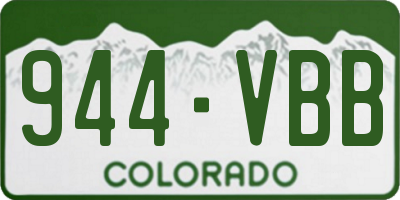 CO license plate 944VBB