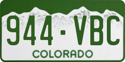 CO license plate 944VBC
