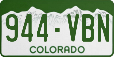 CO license plate 944VBN