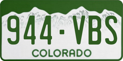 CO license plate 944VBS
