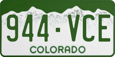 CO license plate 944VCE