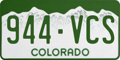 CO license plate 944VCS