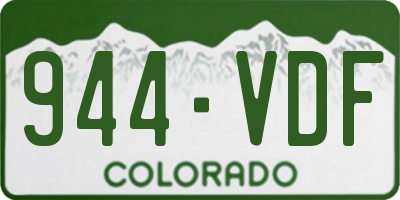 CO license plate 944VDF