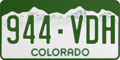 CO license plate 944VDH
