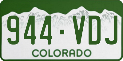 CO license plate 944VDJ