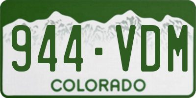 CO license plate 944VDM
