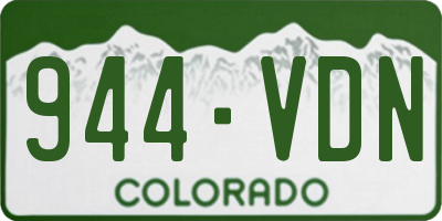 CO license plate 944VDN