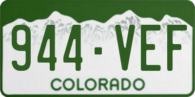 CO license plate 944VEF