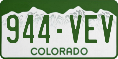 CO license plate 944VEV