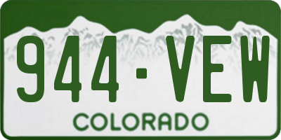 CO license plate 944VEW
