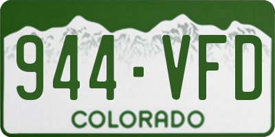 CO license plate 944VFD