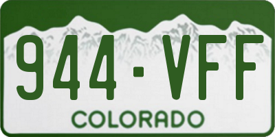 CO license plate 944VFF