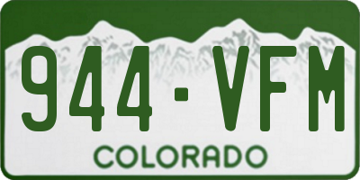 CO license plate 944VFM