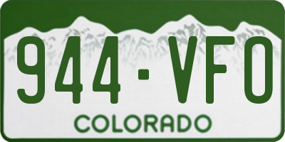 CO license plate 944VFO