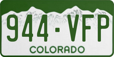 CO license plate 944VFP