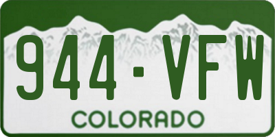 CO license plate 944VFW
