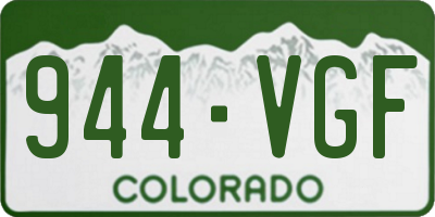 CO license plate 944VGF