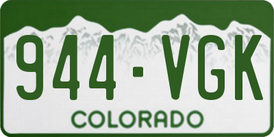 CO license plate 944VGK
