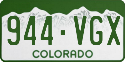 CO license plate 944VGX