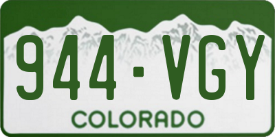 CO license plate 944VGY