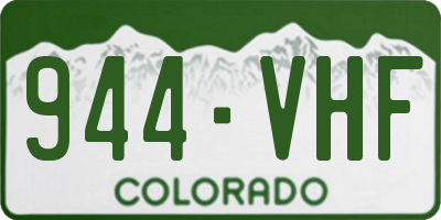 CO license plate 944VHF