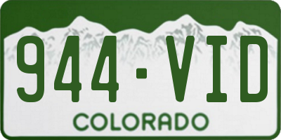 CO license plate 944VID