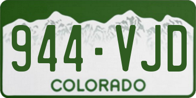 CO license plate 944VJD