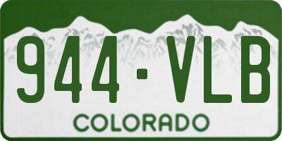 CO license plate 944VLB