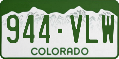 CO license plate 944VLW