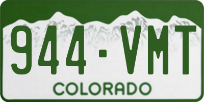 CO license plate 944VMT