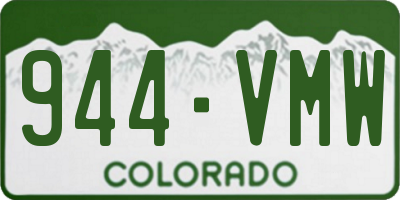 CO license plate 944VMW