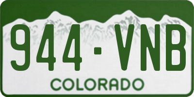 CO license plate 944VNB