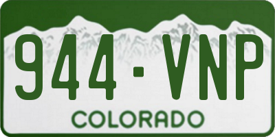 CO license plate 944VNP