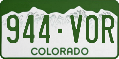 CO license plate 944VOR