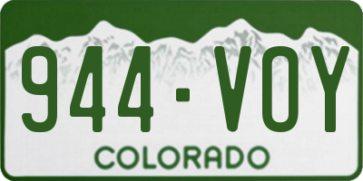CO license plate 944VOY