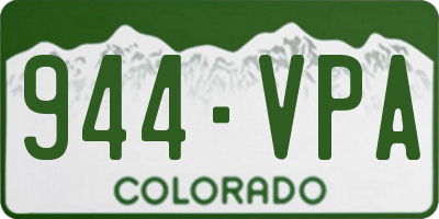 CO license plate 944VPA
