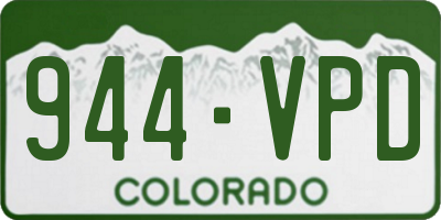 CO license plate 944VPD