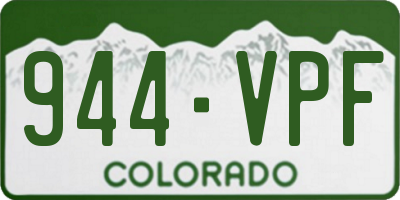 CO license plate 944VPF
