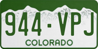 CO license plate 944VPJ