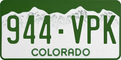 CO license plate 944VPK