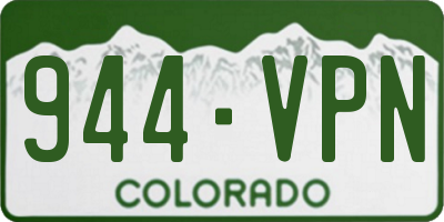 CO license plate 944VPN