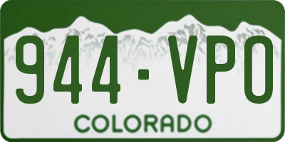 CO license plate 944VPO