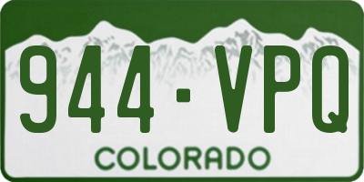 CO license plate 944VPQ