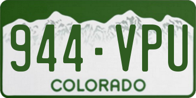CO license plate 944VPU