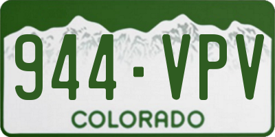 CO license plate 944VPV
