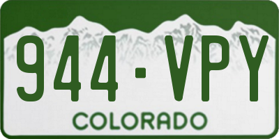 CO license plate 944VPY